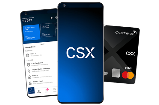 App and card CSX by Credit Suisse